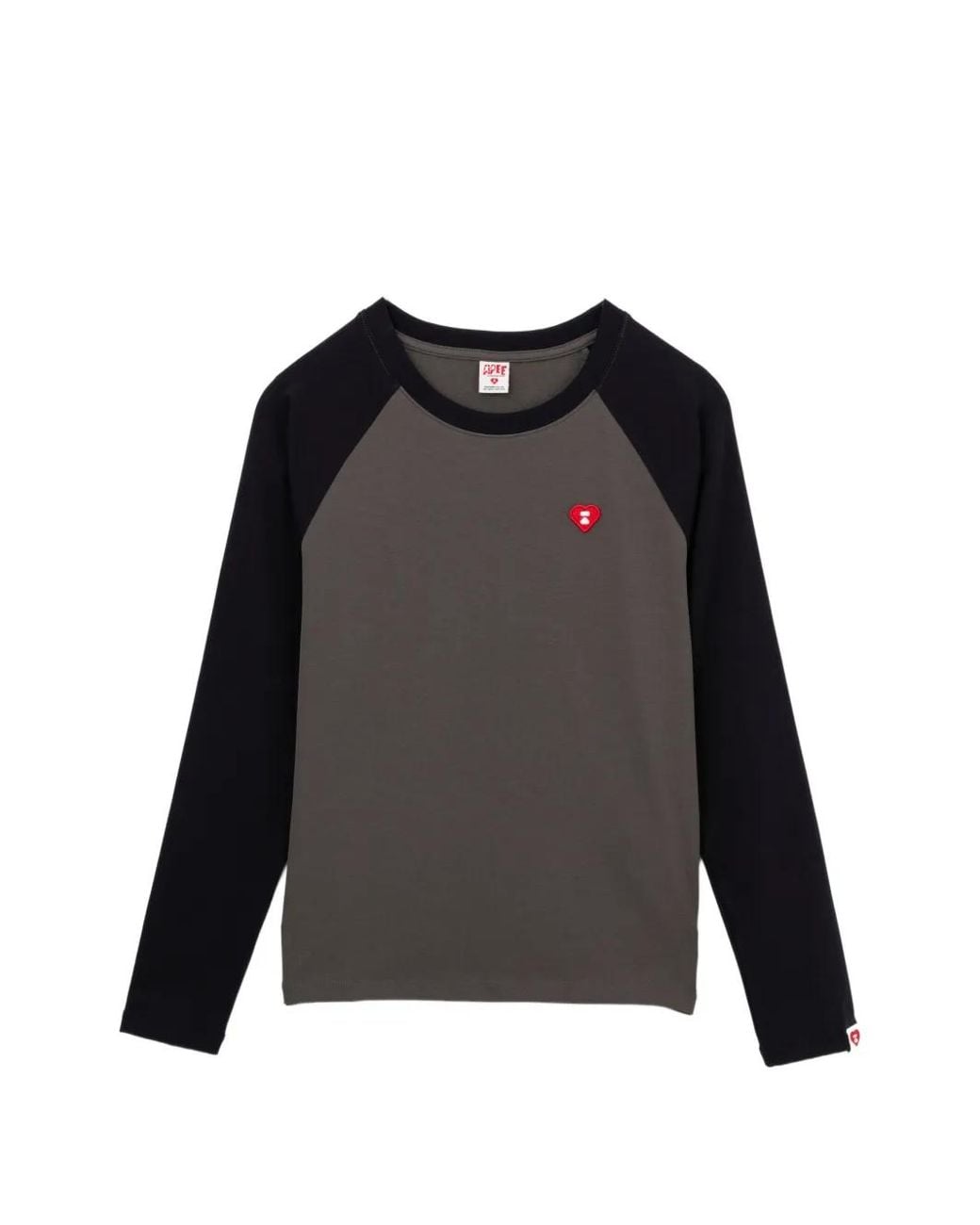 AAPE BY A BATHING AP Black Heart-Patch T-Shirt