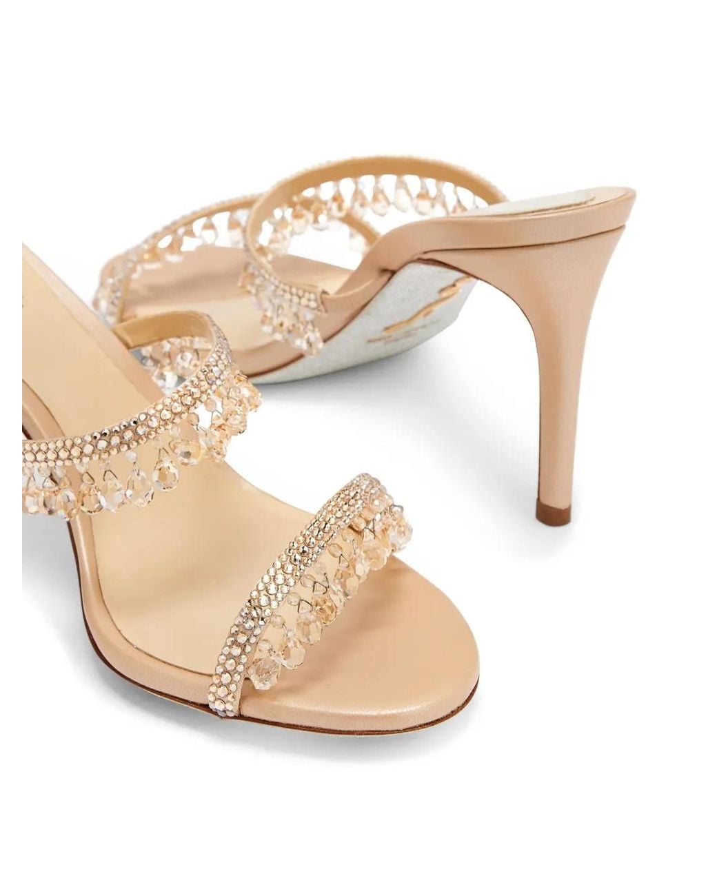 Rene Caovilla Natural 80Mm Chandelier Mules