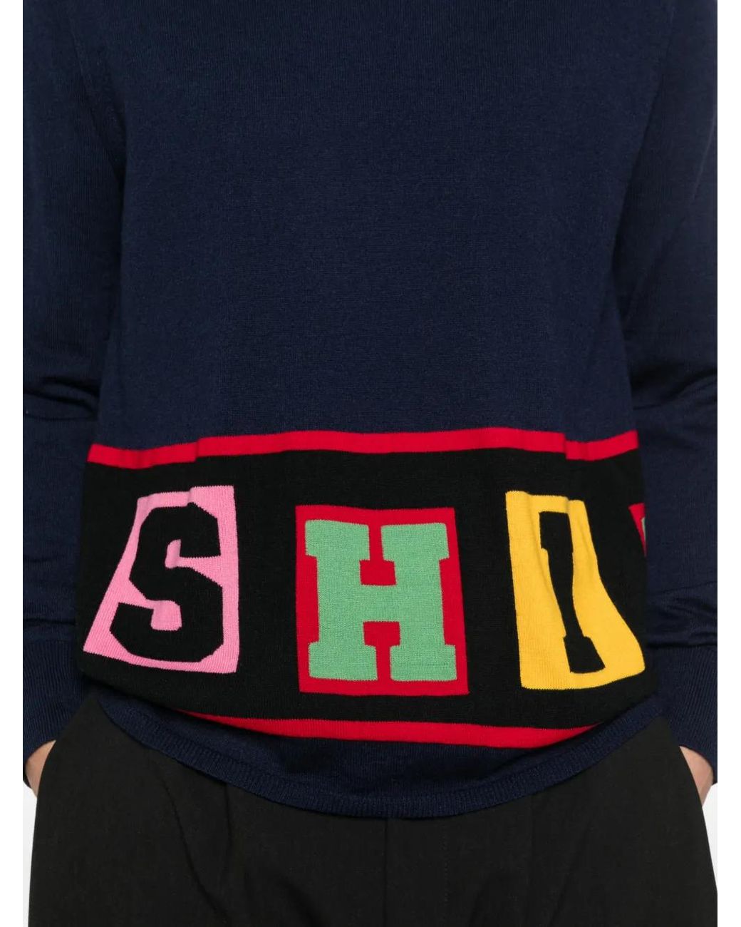 Comme des Garçons Blue Crew-Neck Sweater for men