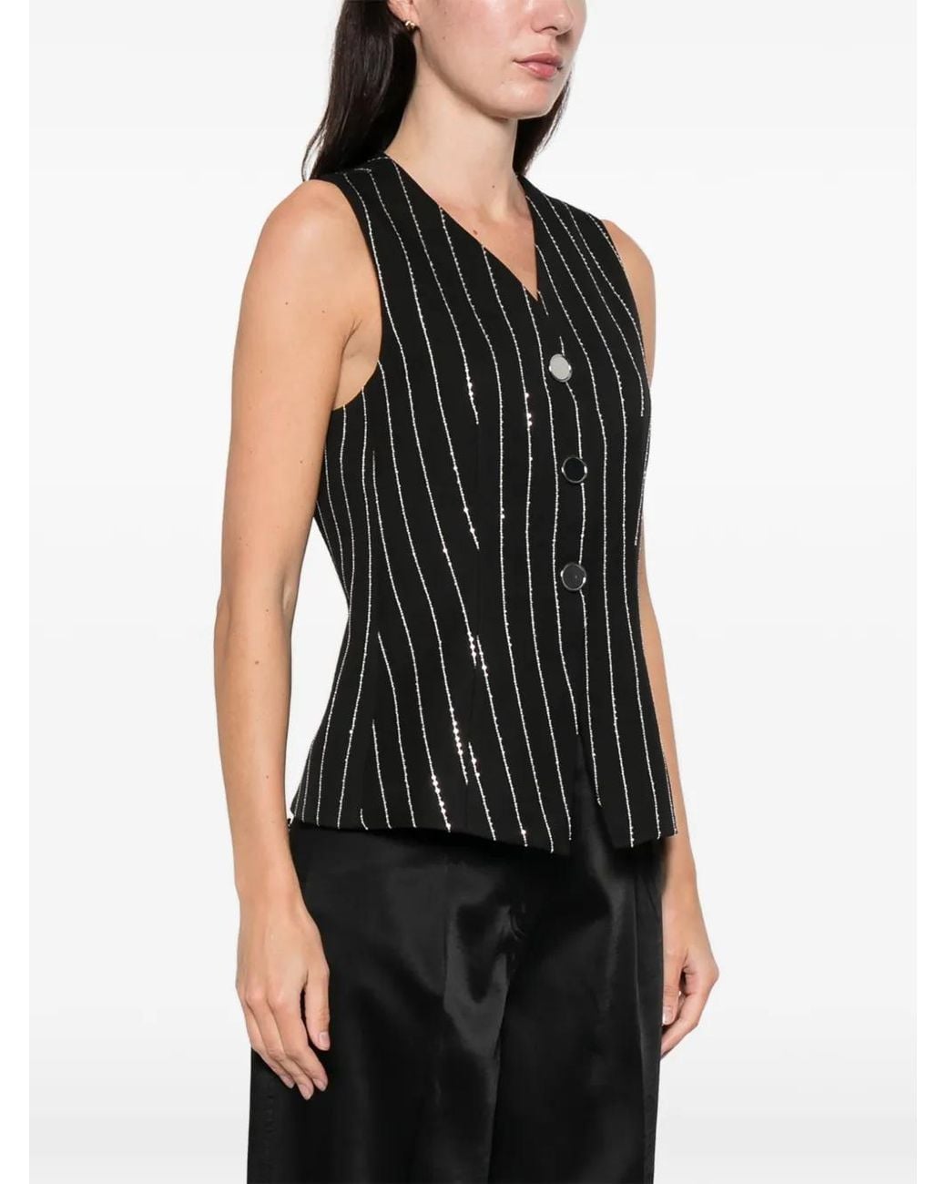 Sandro Black Striped Waistcoat