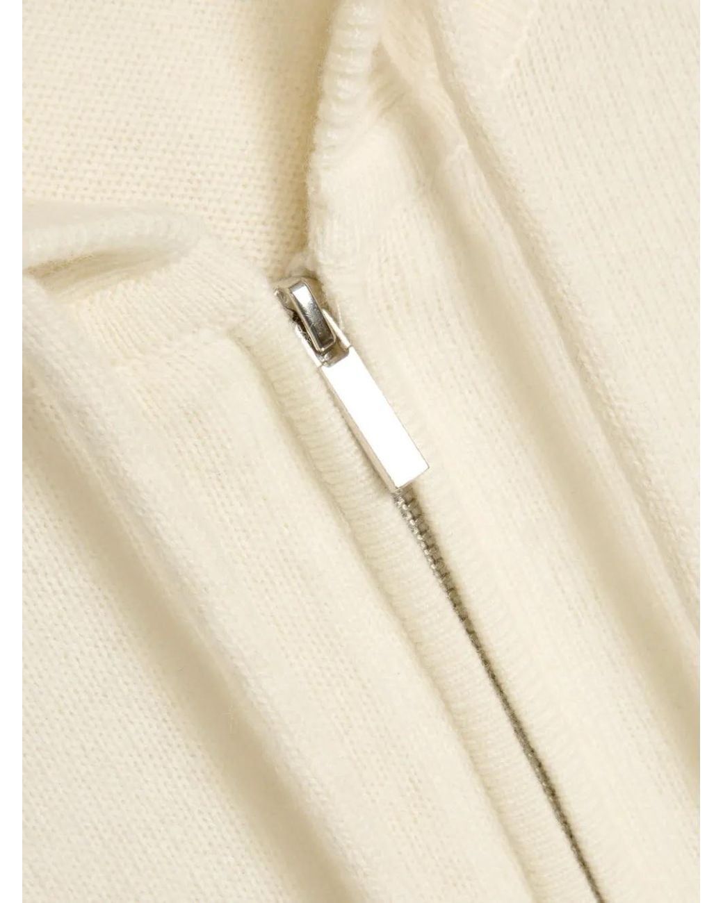 Vera Wang White Heidi Knitted Zip-Up Hoodie