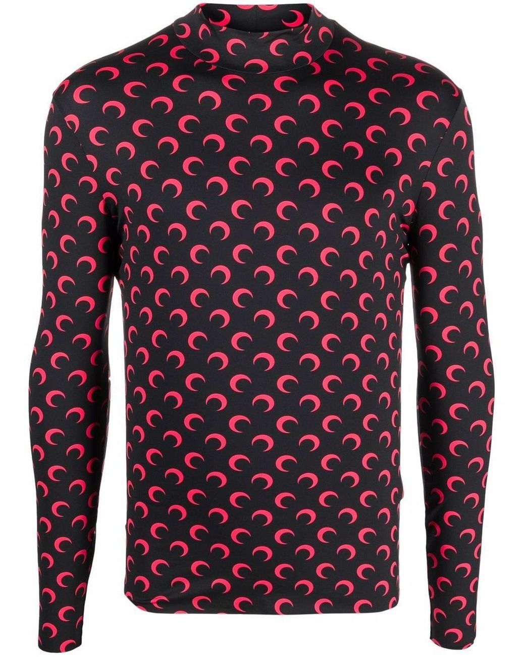 Marine Serre Crescent Moon Print Long-sleeve T-shirt in Red for
