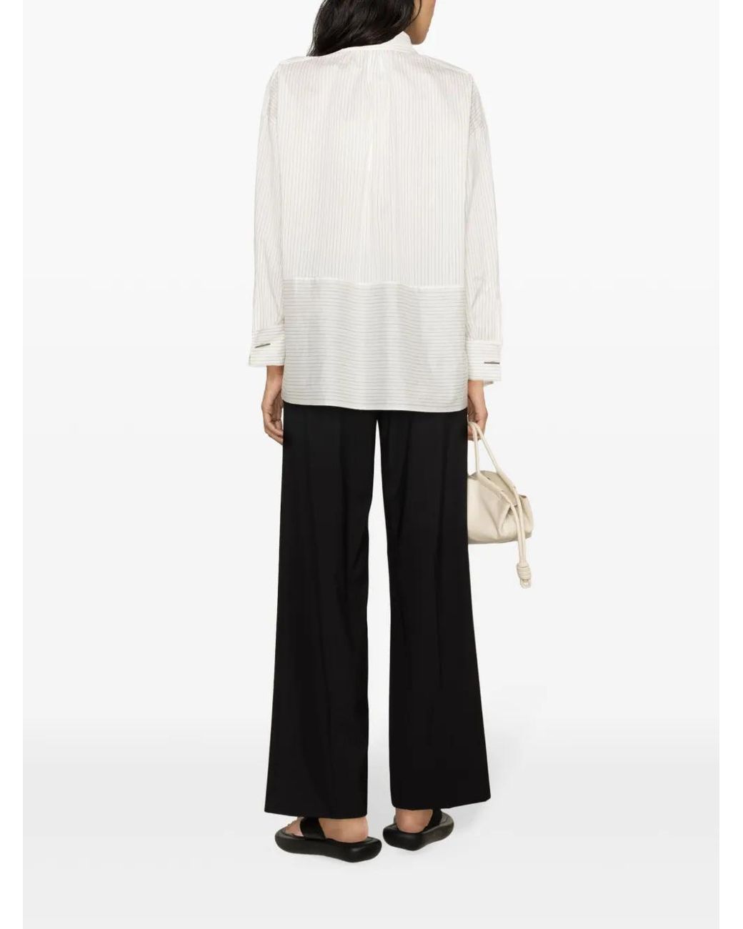 Max Mara White Cotton And Silk Blend Tunic