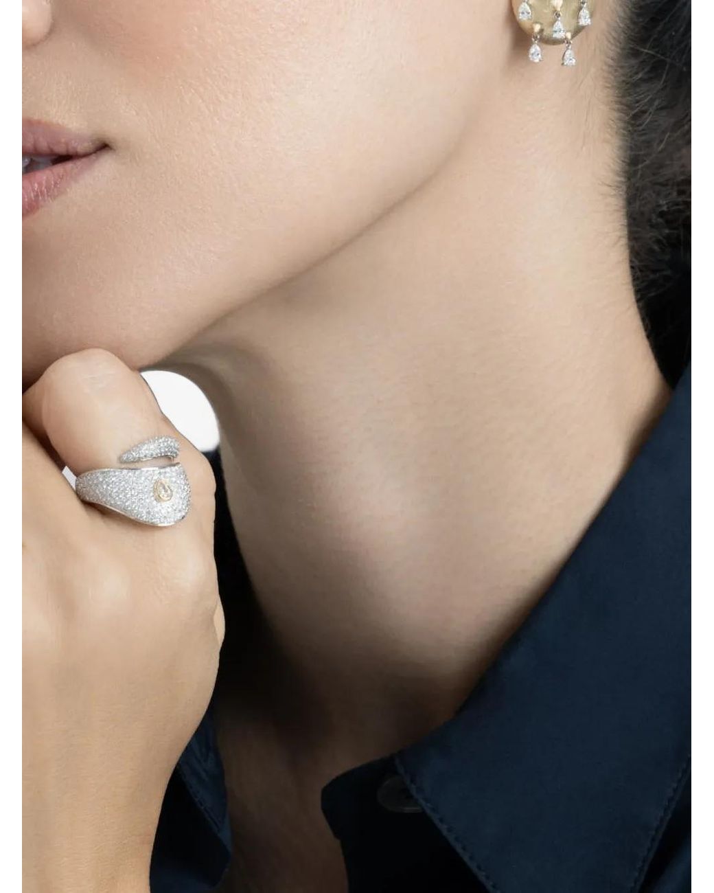 Rainbow K White Dune Pampille Diamond Earring