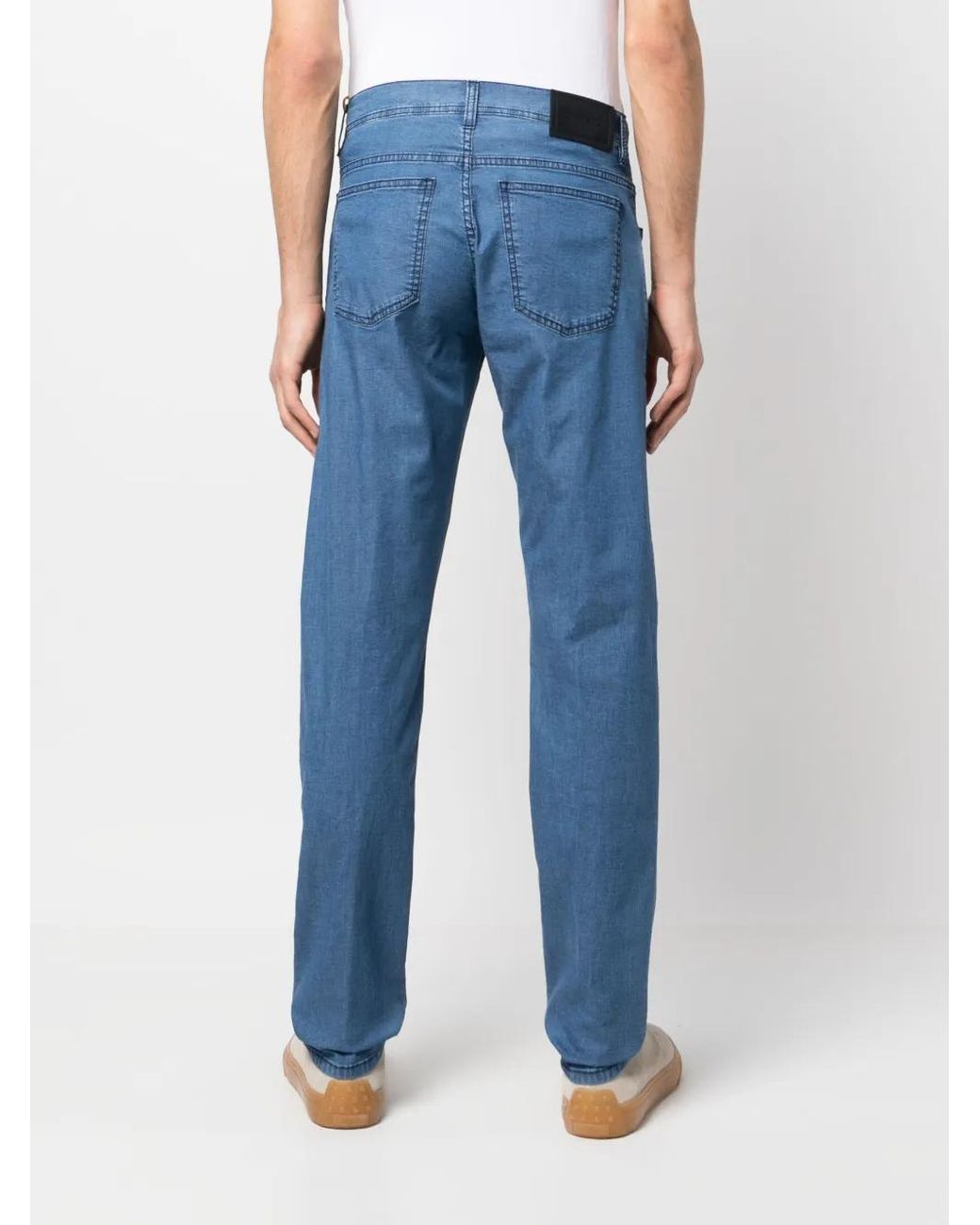 Canali Blue Straight-Leg Denim Jeans for men