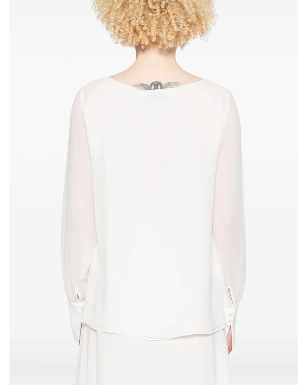 DE SANTIS White Bluse Aus Seide