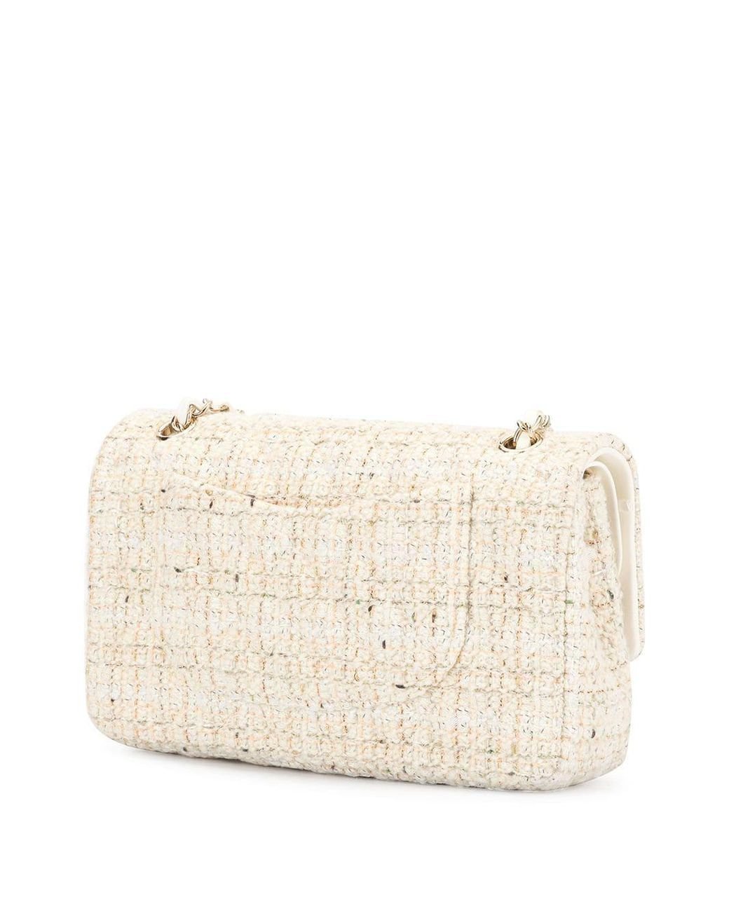Tweed double flap shoulder bag hotsell