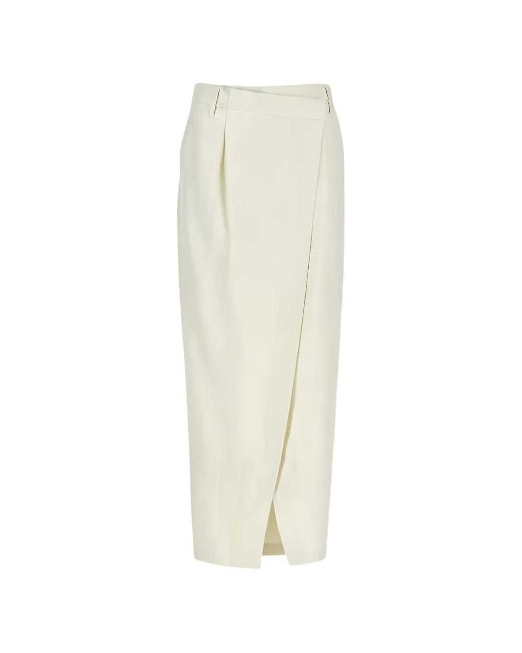 Brunello Cucinelli White Pencil Midi Skirt