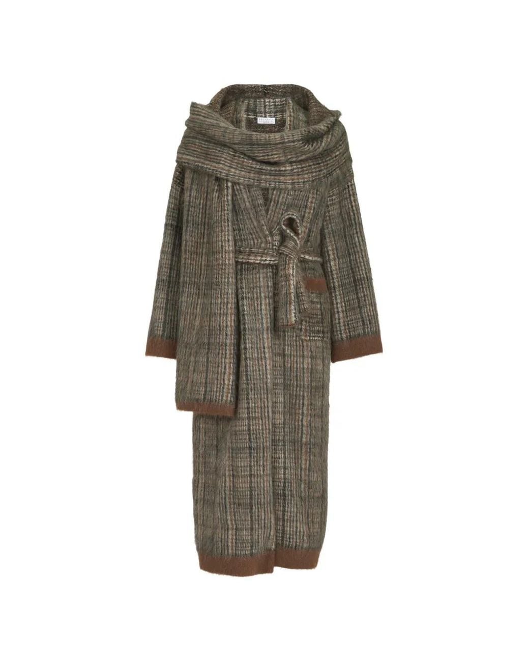 Brunello Cucinelli Green Belted Coats