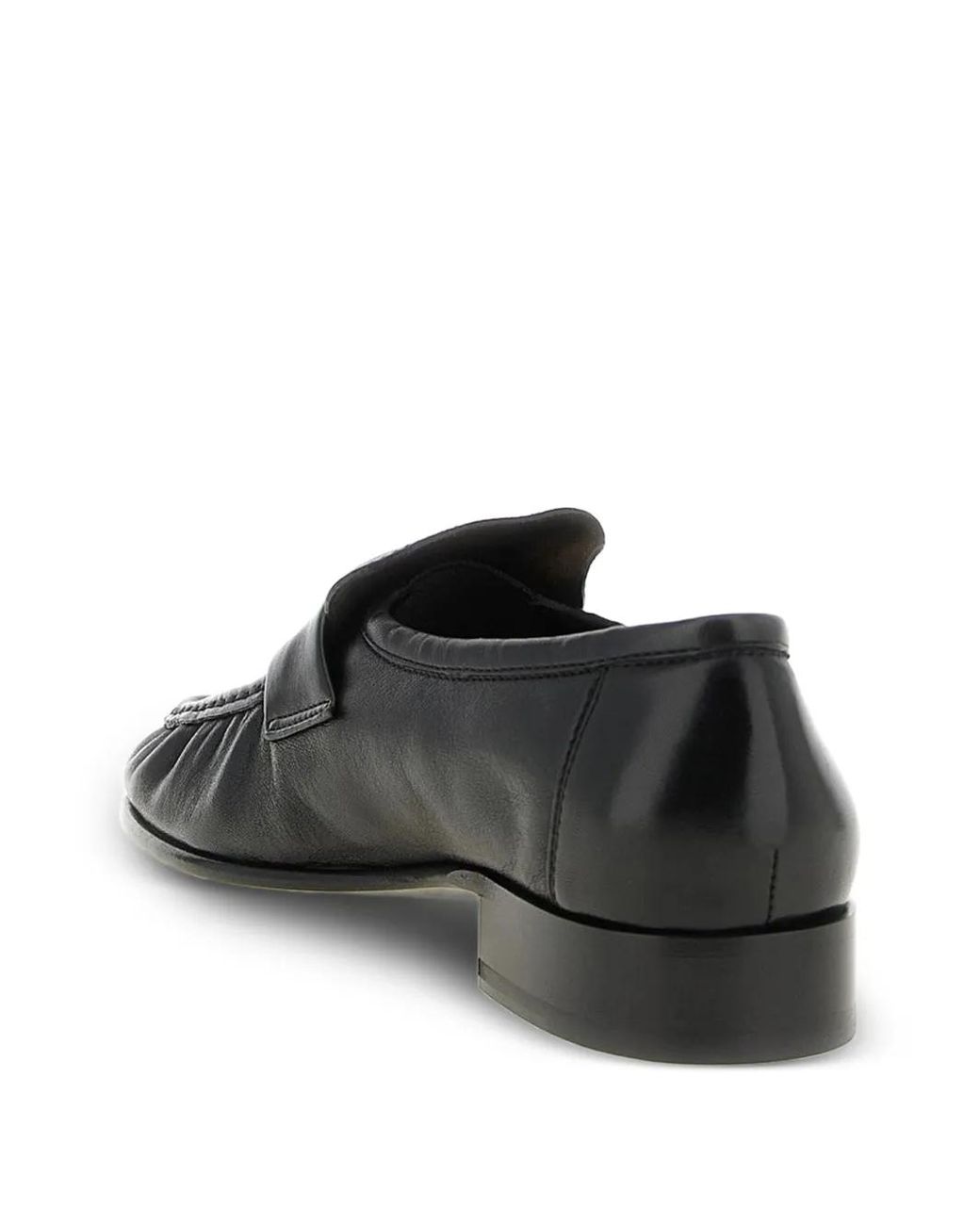 The Row Black Soft Leather Loafers