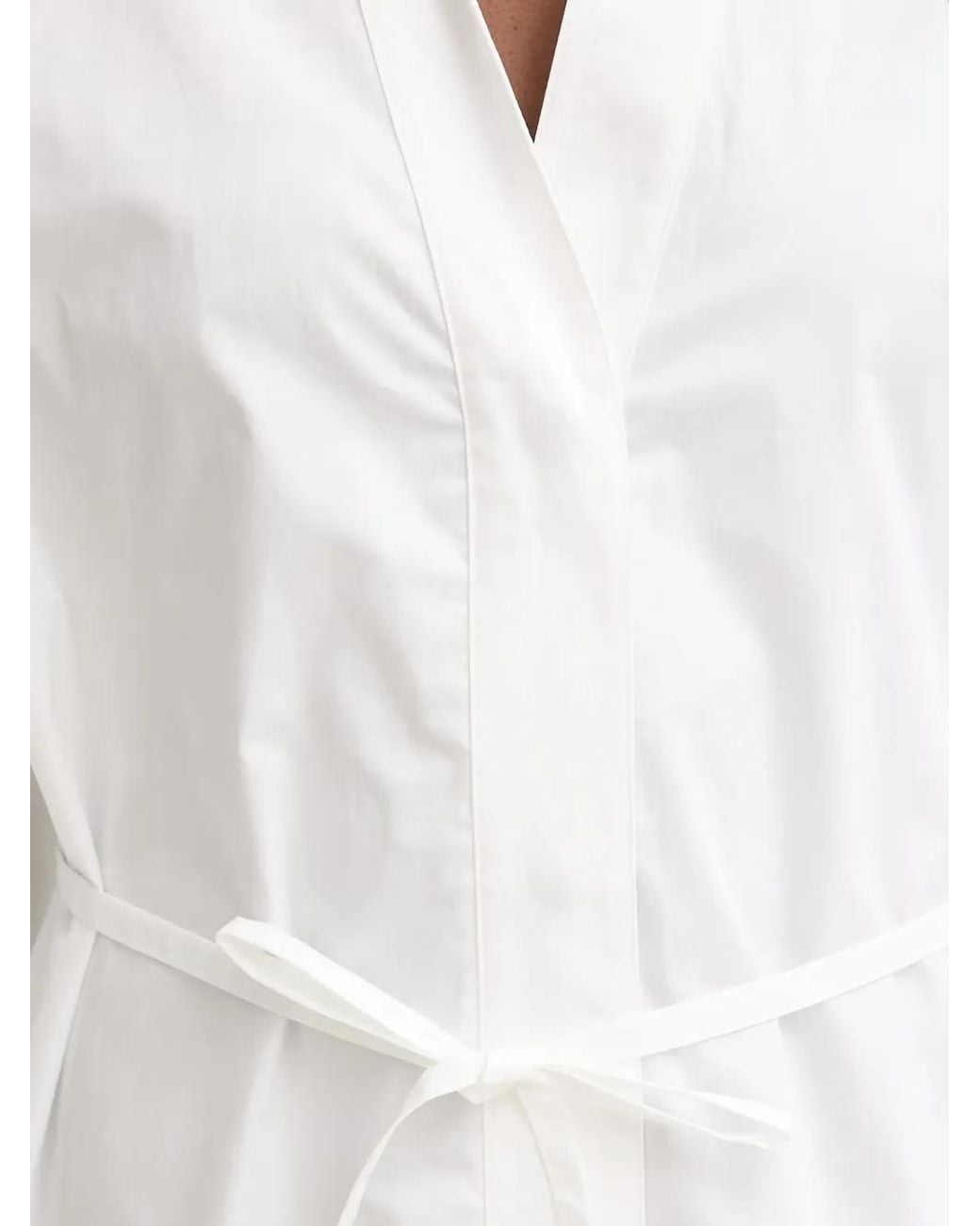 ARMANI EXCHANGE White Belted Shirt Mini Dress