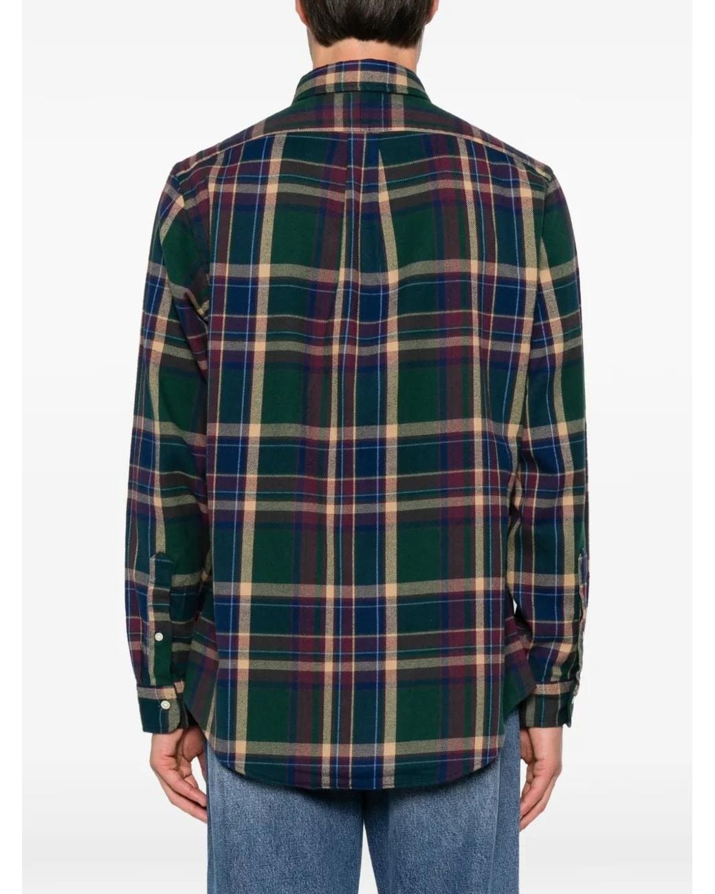 Polo Ralph Lauren Blue Tartan-Check Button-Down Shirt for men