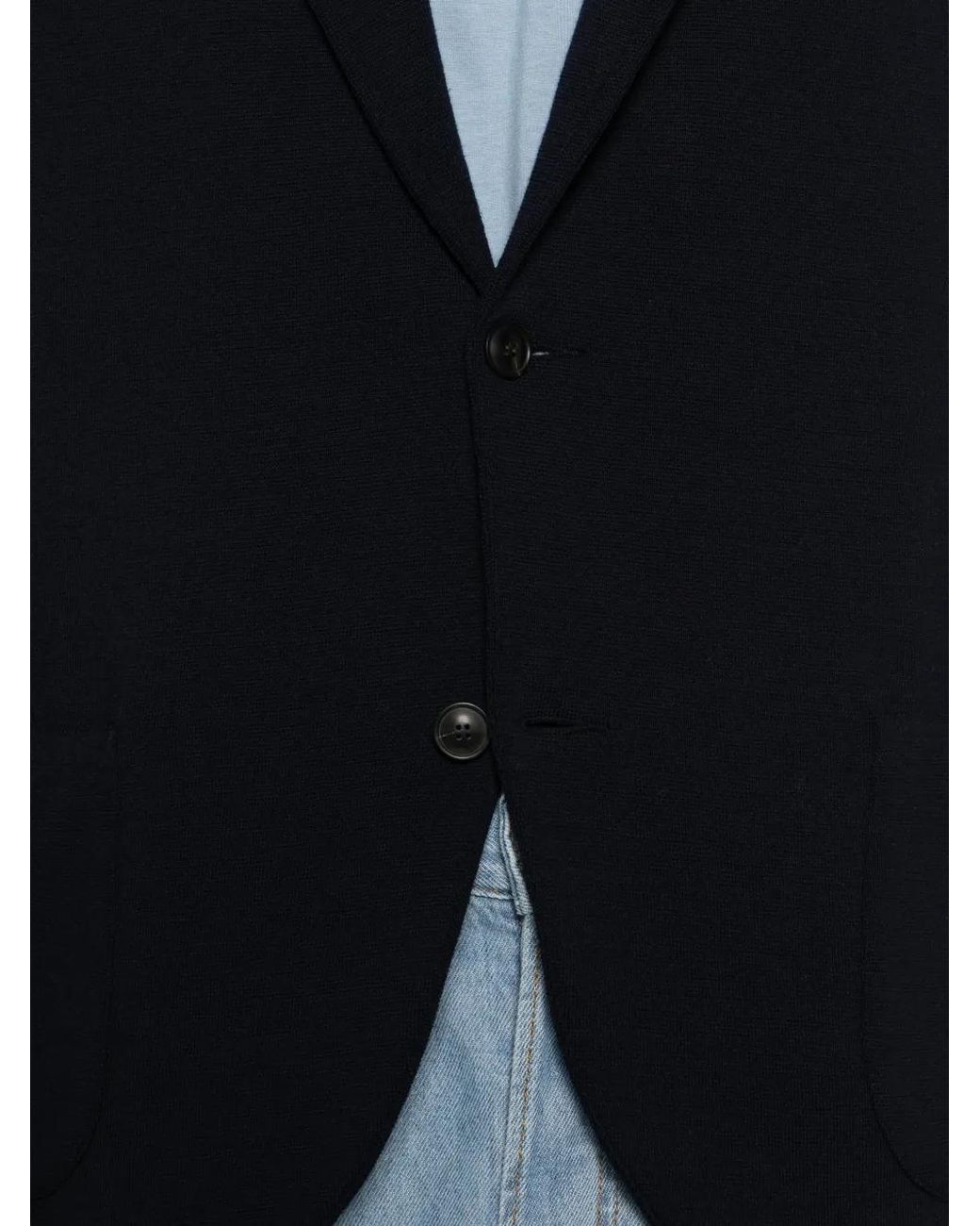 Gran Sasso Black Patch-Pocket Wool Blazer for men