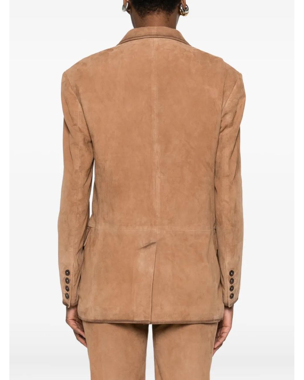 Arma Brown Suede Button-Detail Jacket