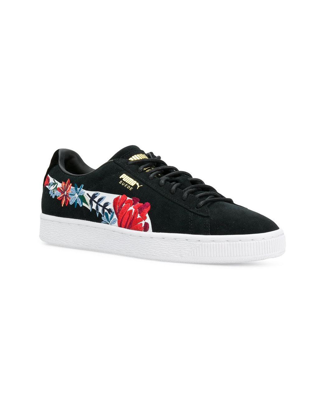 Baskets Hyper à fleurs brodées Daim PUMA en coloris Noir | Lyst