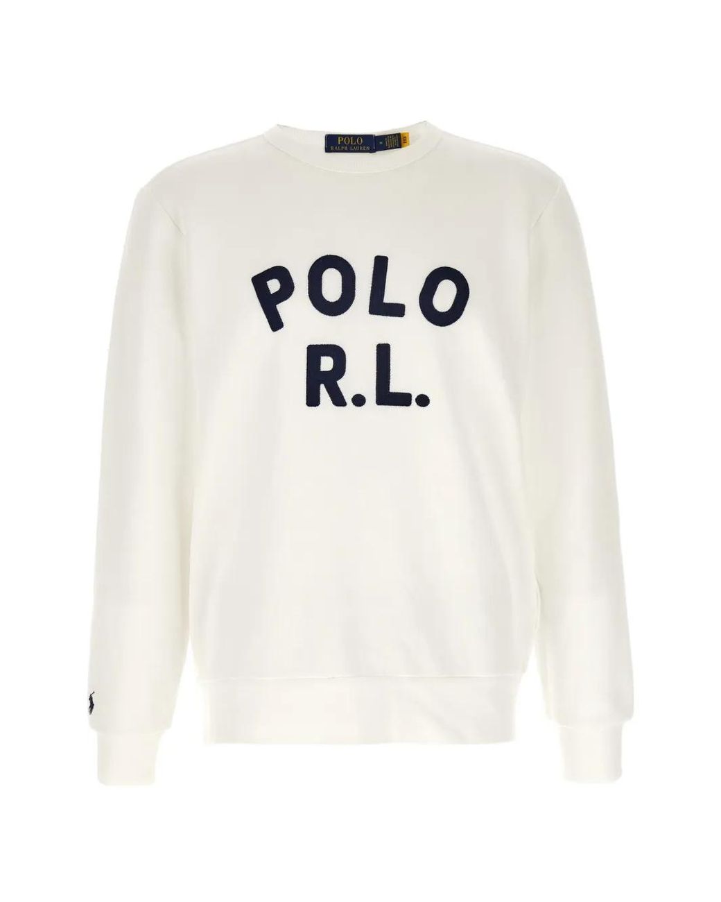 Polo Ralph Lauren White Pony Logo-Patch Sweater for men