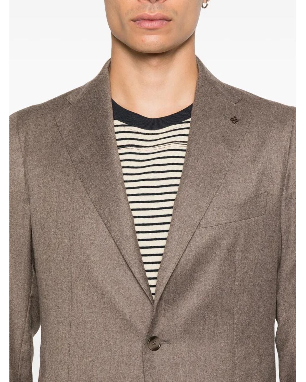 Tagliatore Brown Two-Button Patch-Pocket Jacket for men