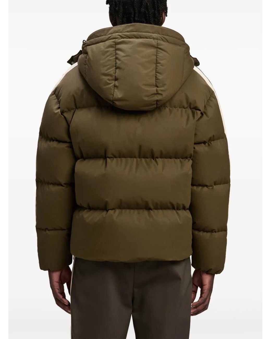 Palm Angels Green Track Monogram Puffer Jacket for men
