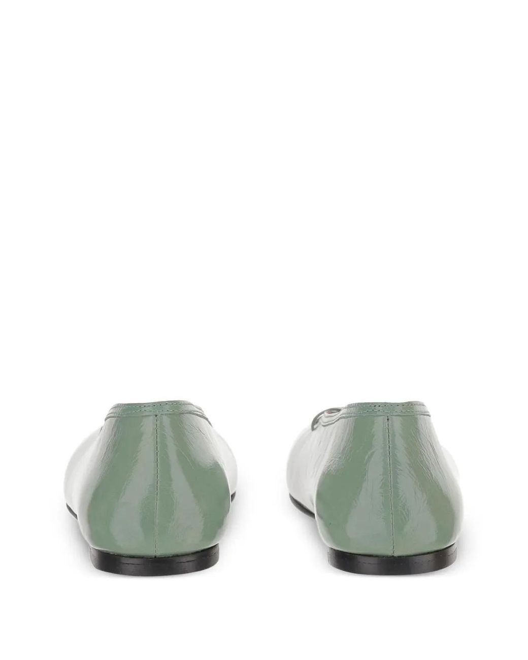 Alohas Green Leather Flat Pumps