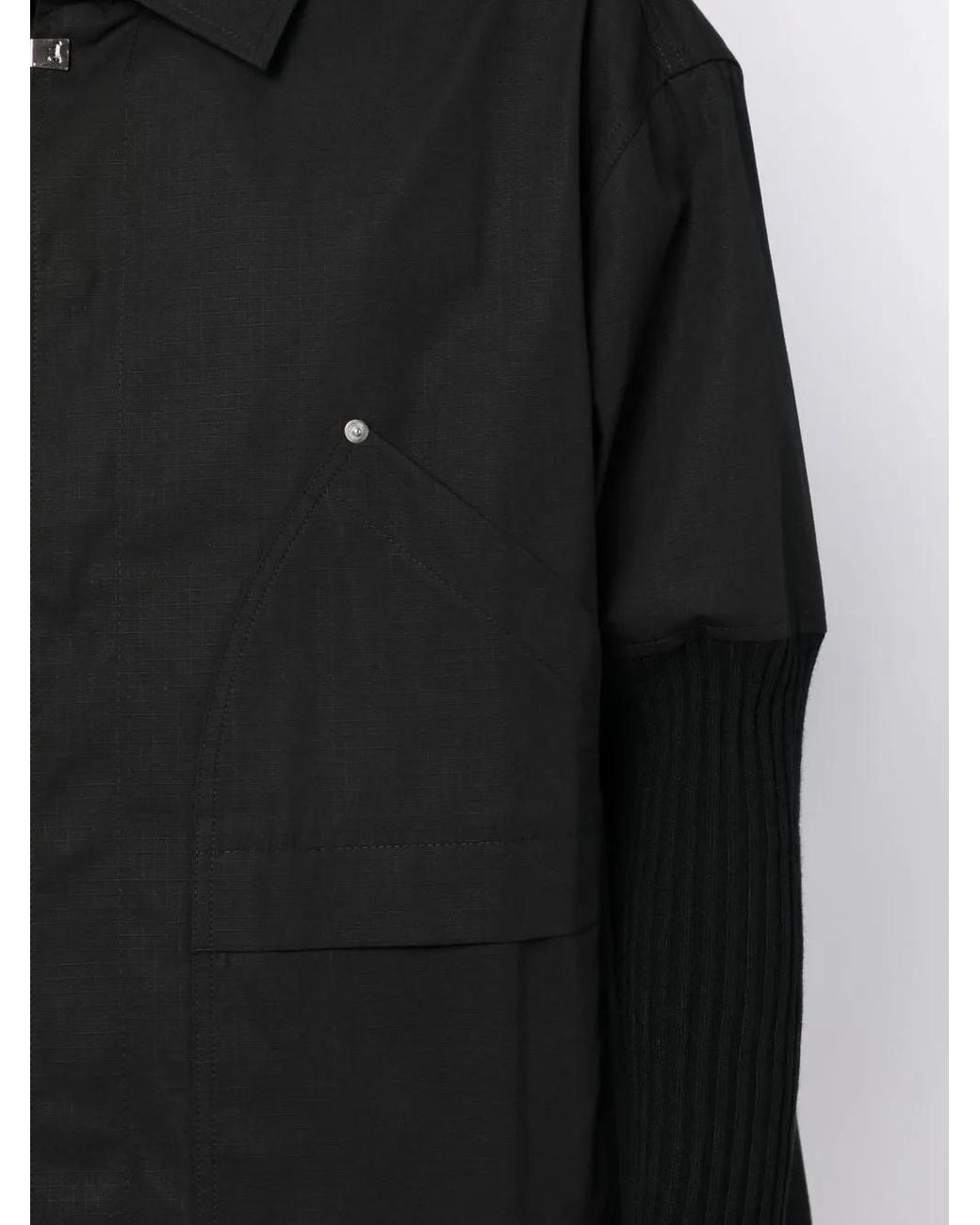 1017 ALYX 9SM Black Knitted Sleeves Shirt Jacket for men