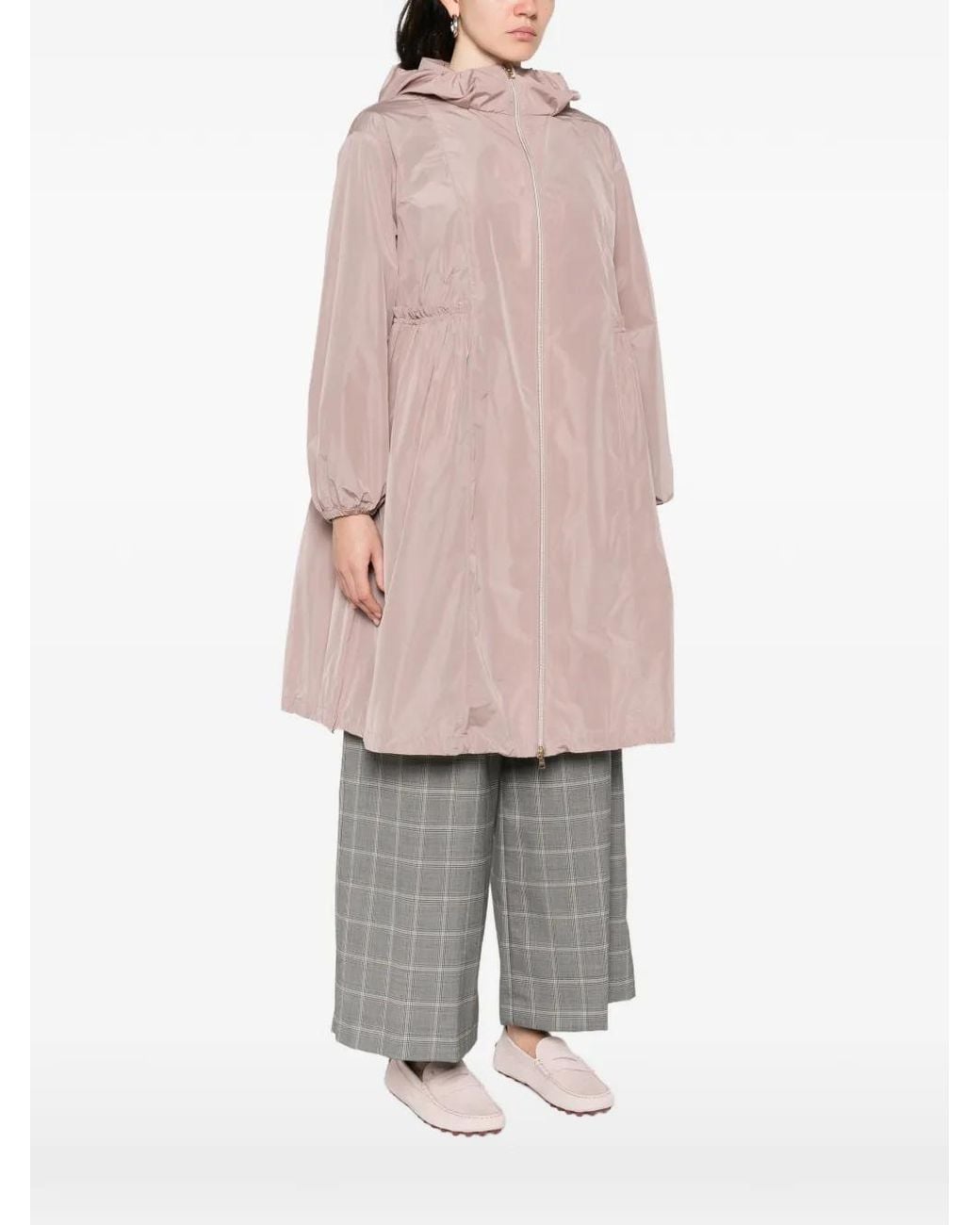 Herno Pink Ruffled-Trim Hooded Parka