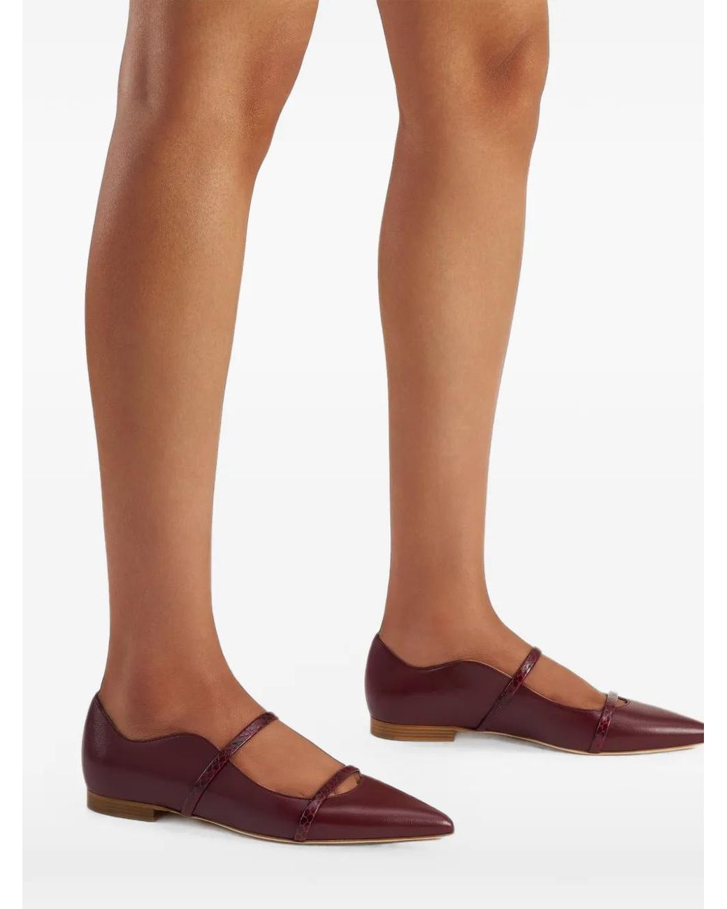 Malone Souliers Purple Maureen Leather Ballet Flats