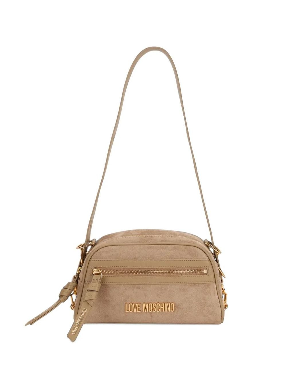 Love Moschino White Logo-Plaque Shoulder Bag