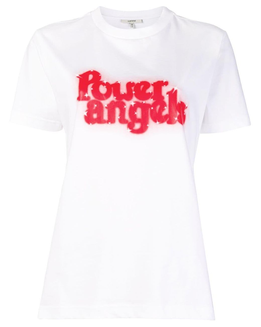Ganni Power Angels T-shirt in White | Lyst UK