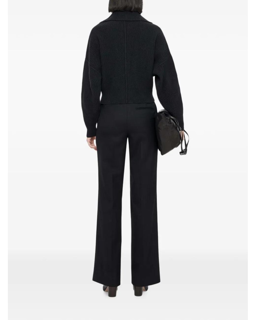 AllSaints Black Caron Ribbed Knit Cardigan