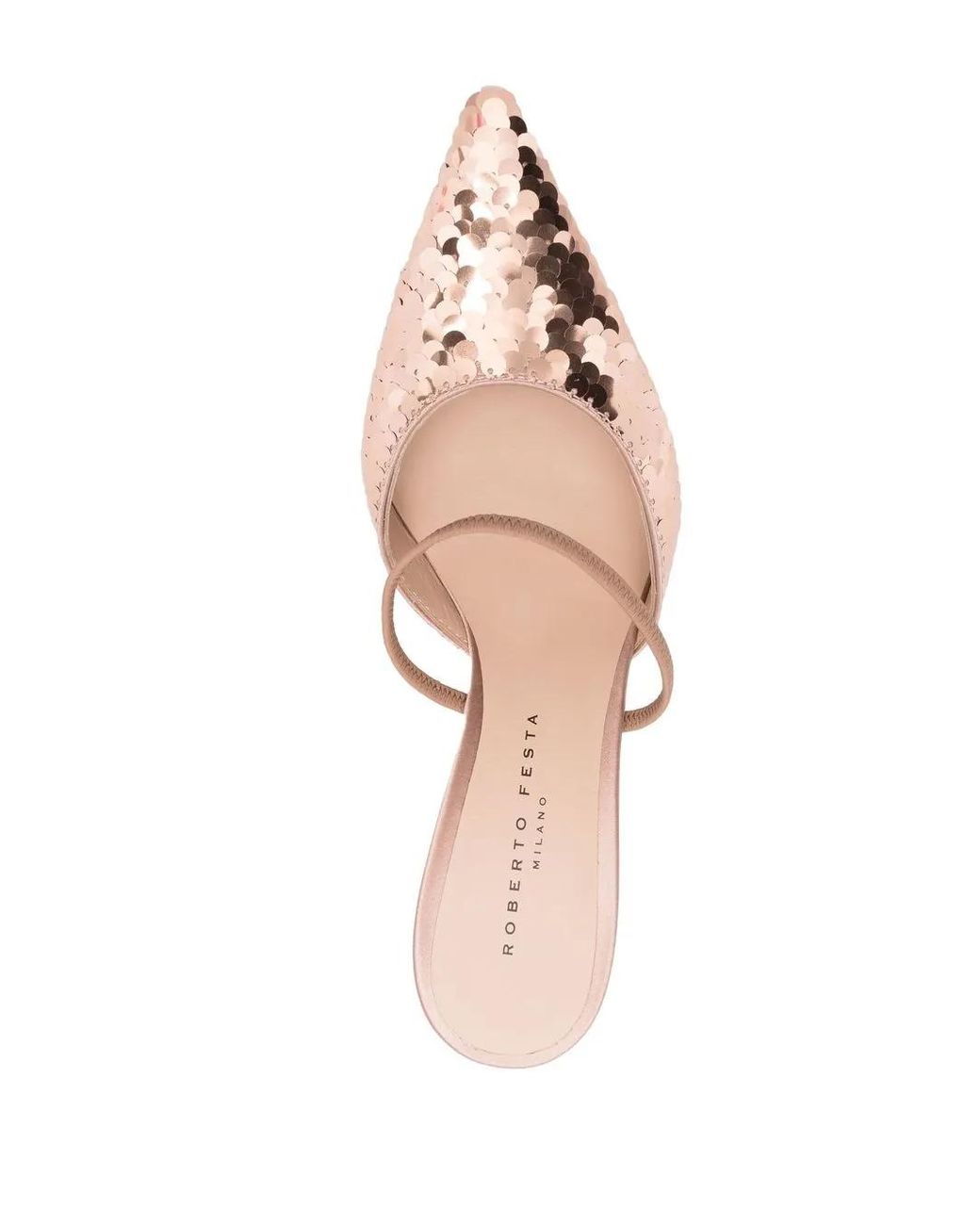 Roberto Festa Pink Sequin Pointed 90Mm Mules