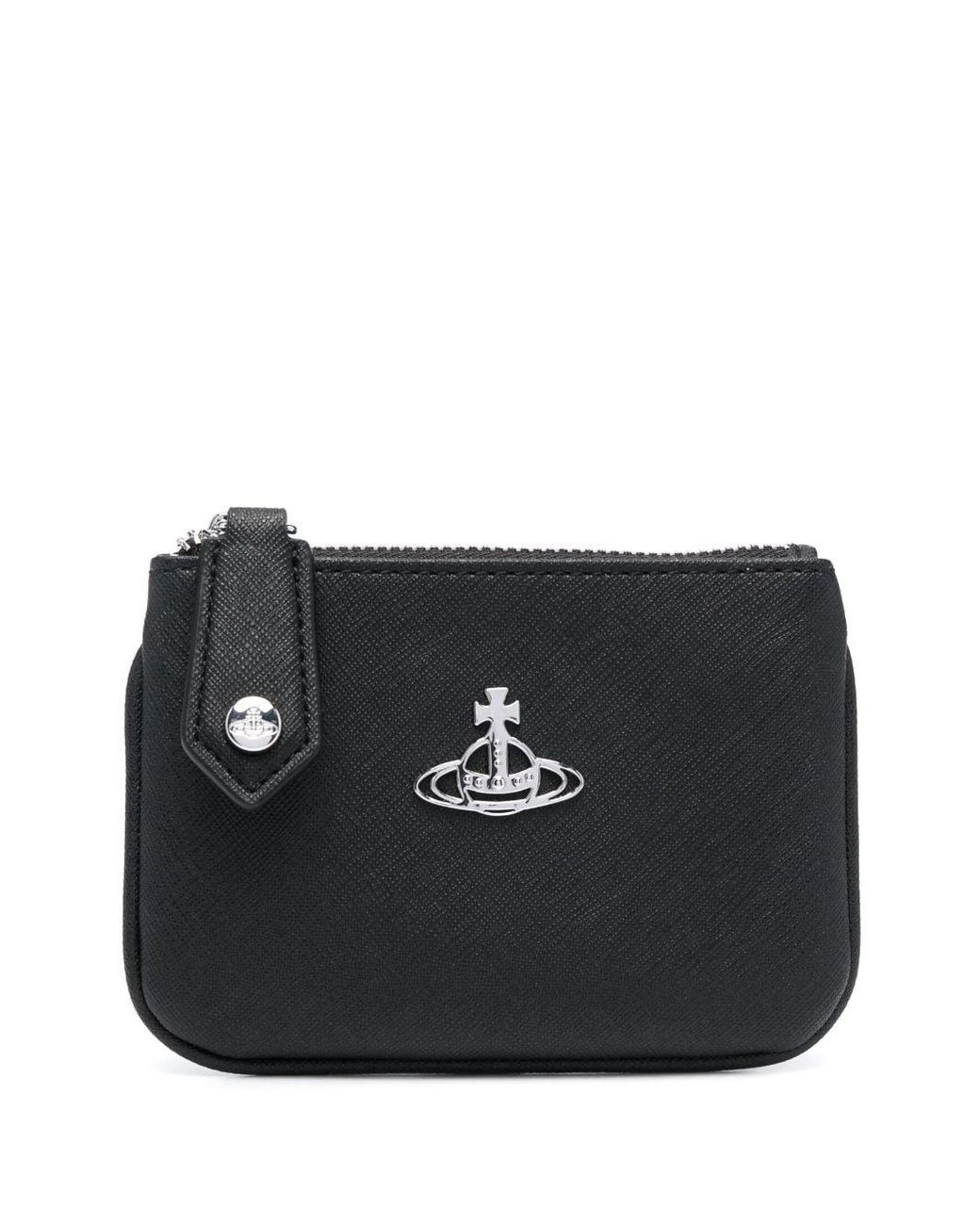 Vivienne Westwood Logo-plaque Saffiano Leather Zipped Wallet in Black ...