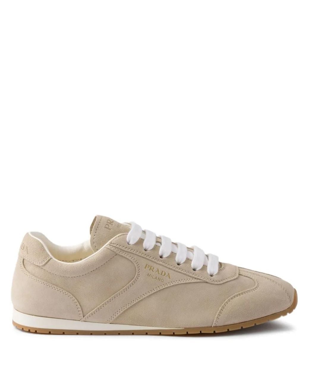 Prada White Suede Sneakers