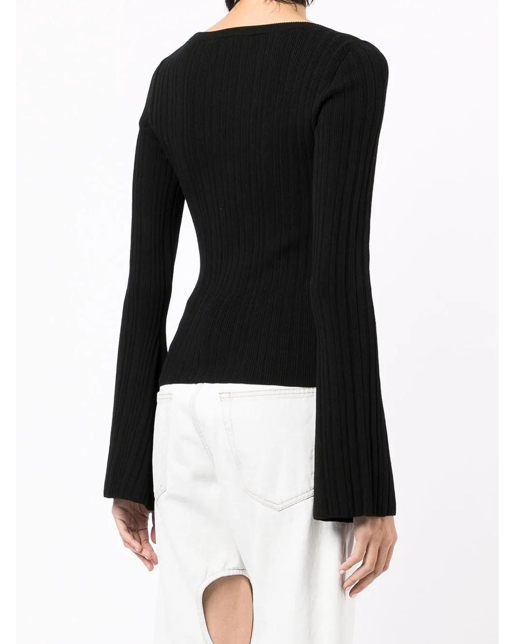 Off-White c/o Virgil Abloh Black Logo Print Ribbed Top