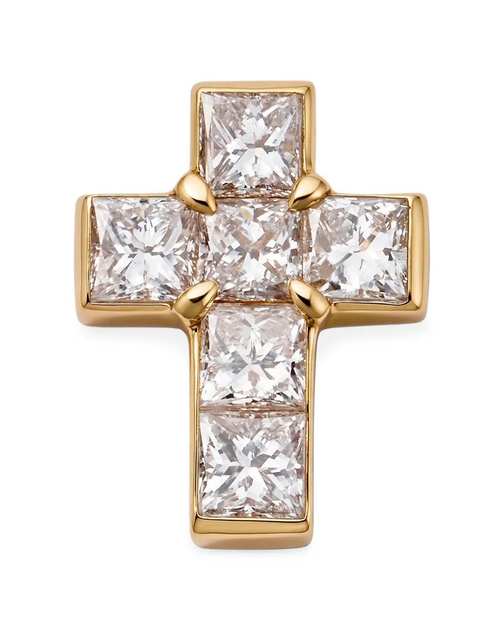 Loquet London White Breloque Croix Sertie De Diamants