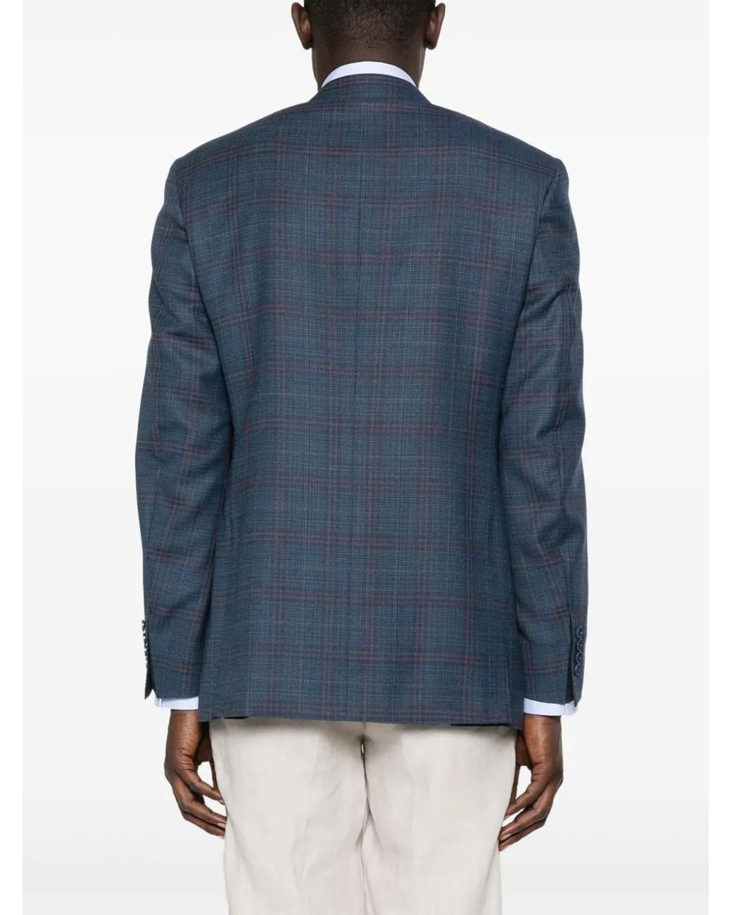 Canali Blue Checked Blazer for men