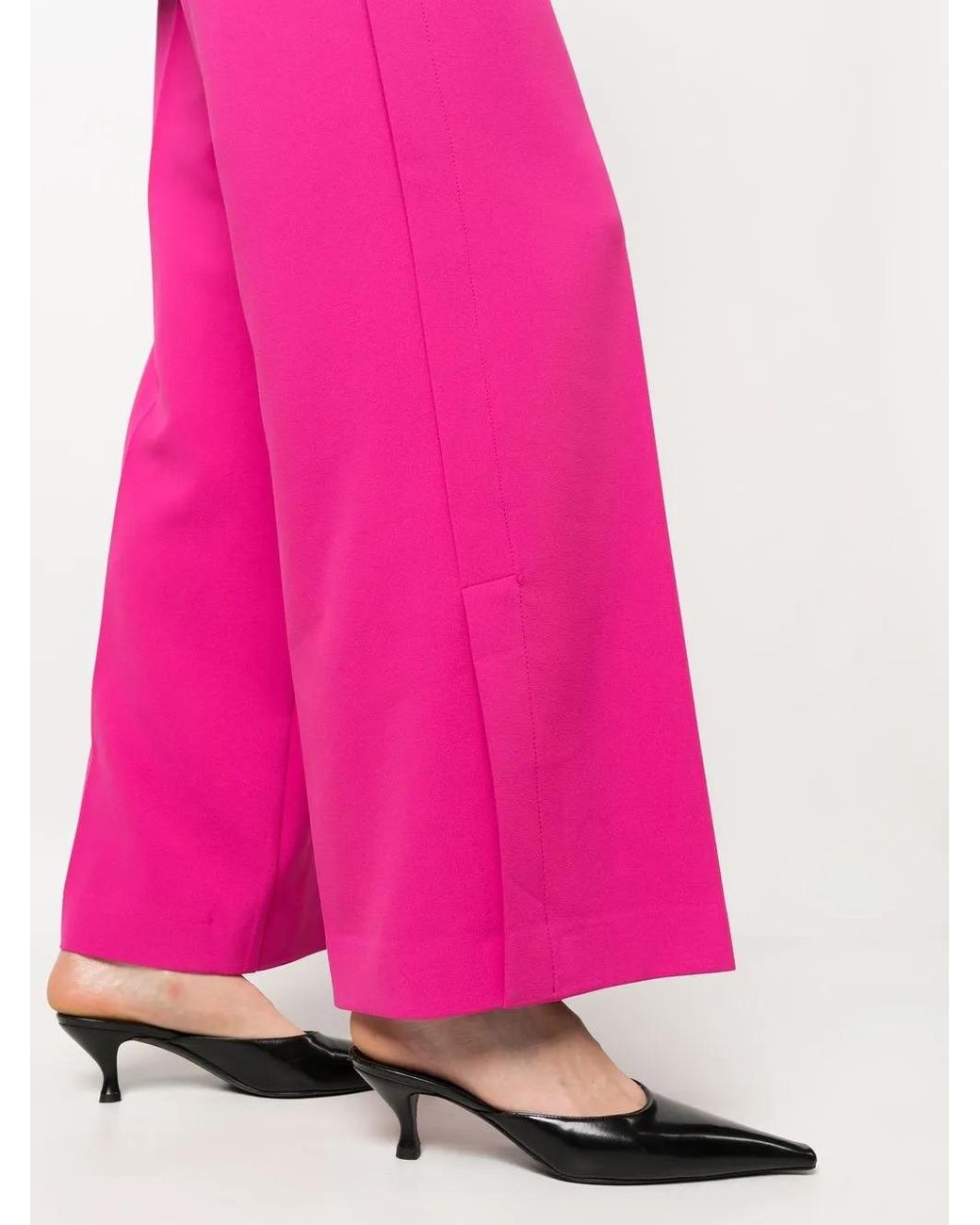 Blanca Vita Pink Overlapping-Panel Palazzo Pants