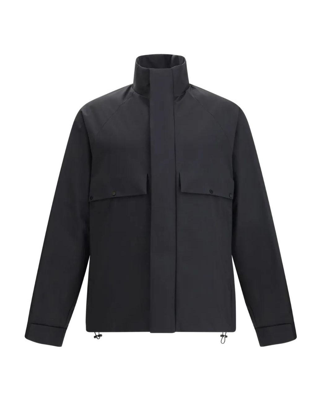 Moncler Blue High-Neck Flap-Pocket Jacket for men