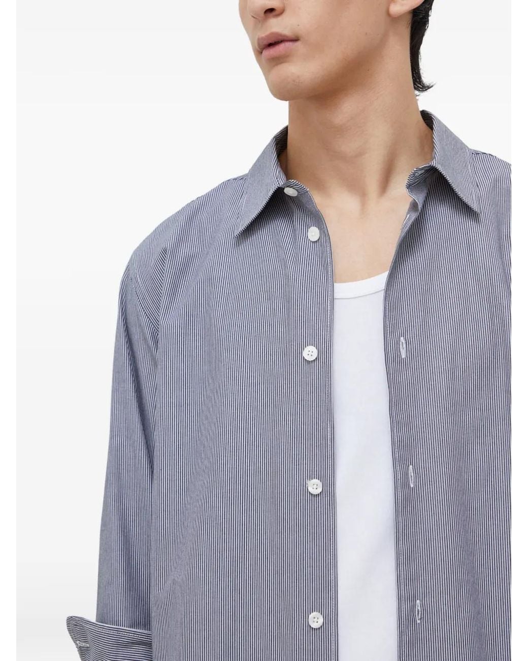 Camicia A Righe Damon di Samsøe & Samsøe in Blue da Uomo