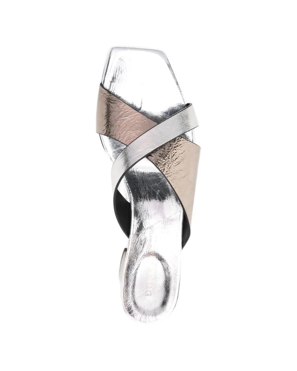 DONNARì White Crossover-Strap Leather Sandals