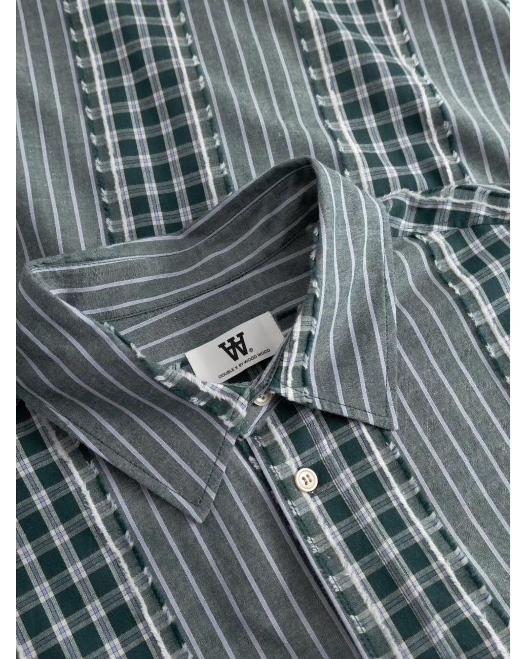 WOOD WOOD Blue Chemise Wwcooper Rayée À Carreaux for men