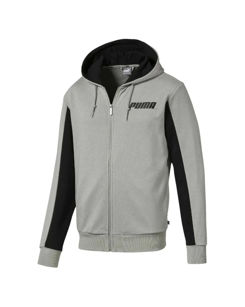 PUMA Gray Zip-Up Hoodie for men