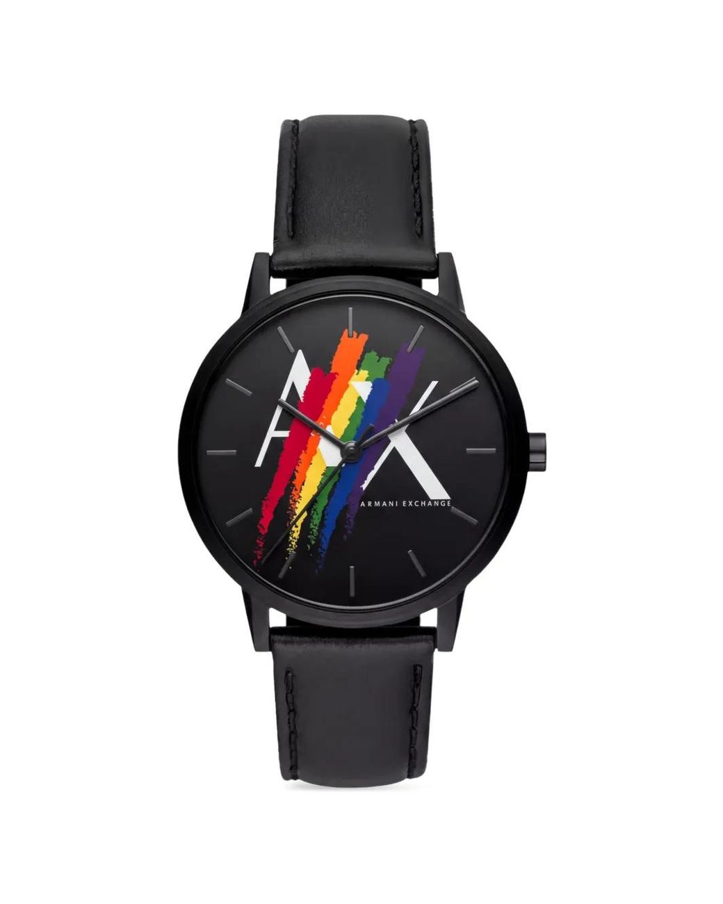 ARMANI EXCHANGE Black Montre Cayde Mm À Logo Imprimé for men