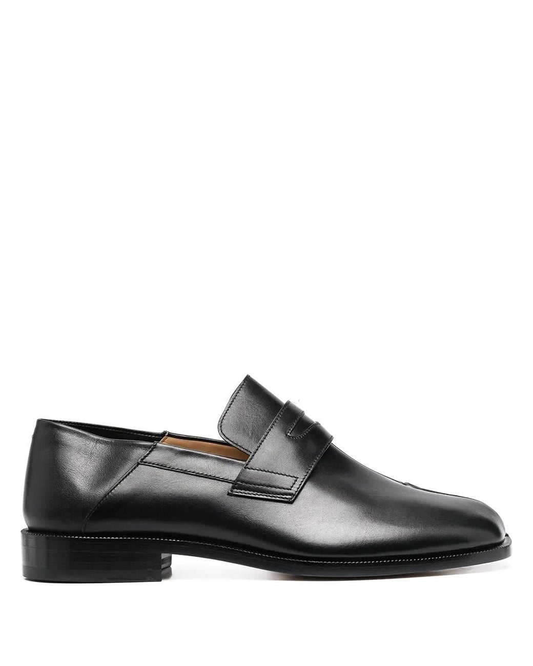 Maison Margiela Black Tabi Leather Loafers for men