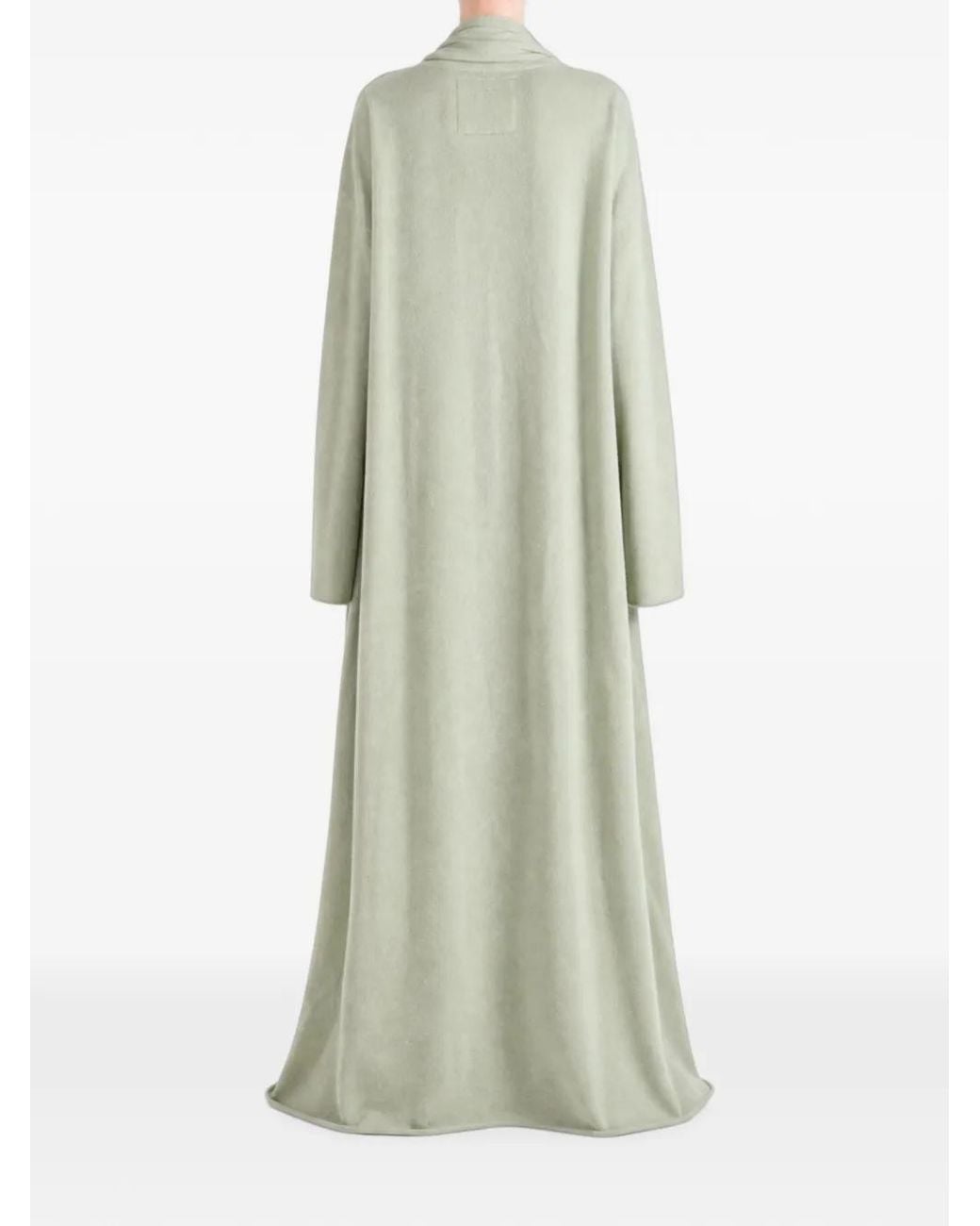 Frenckenberger White Cardigan Longueur Maxi À Col Châle