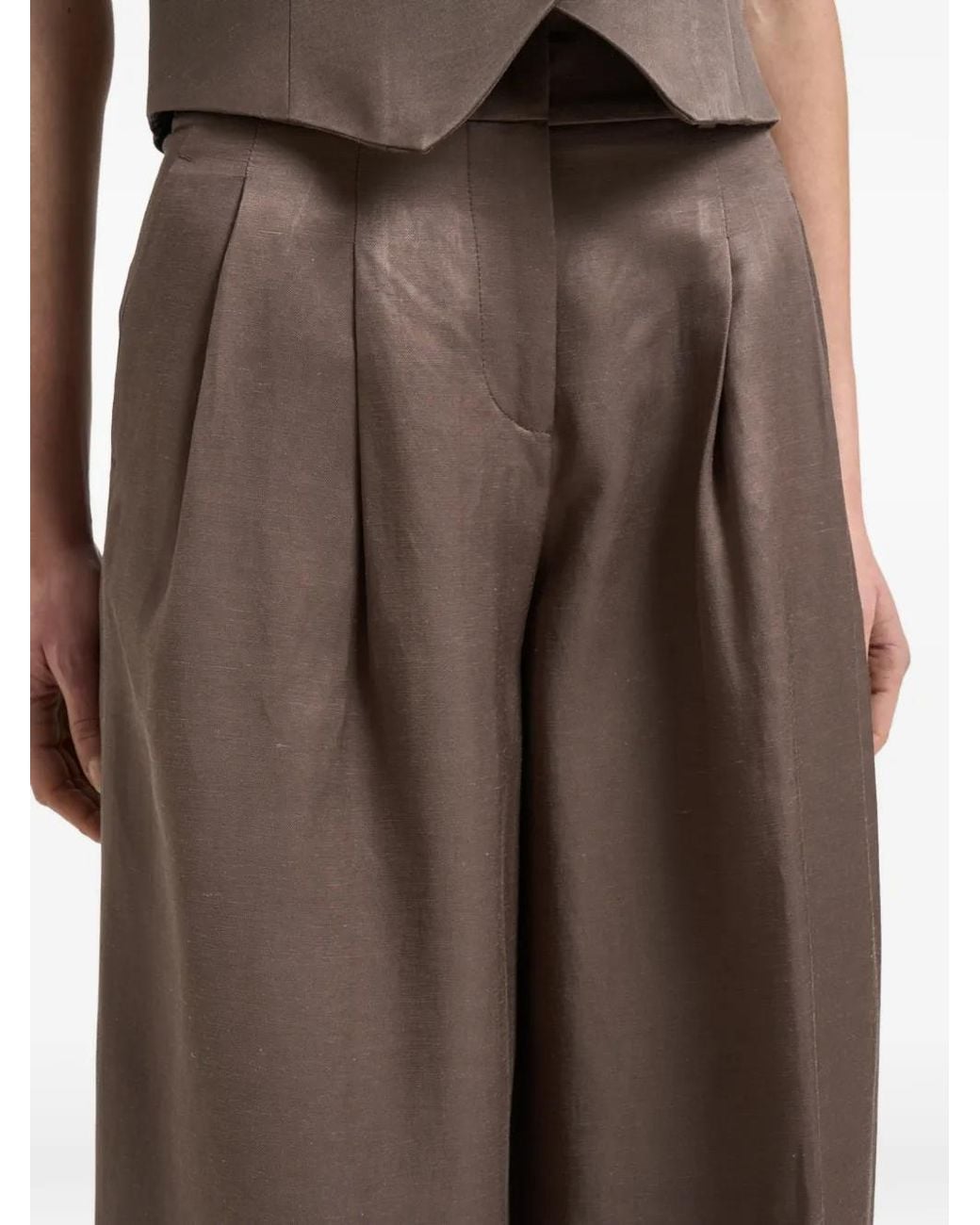 Peserico Brown Pleated Trousers