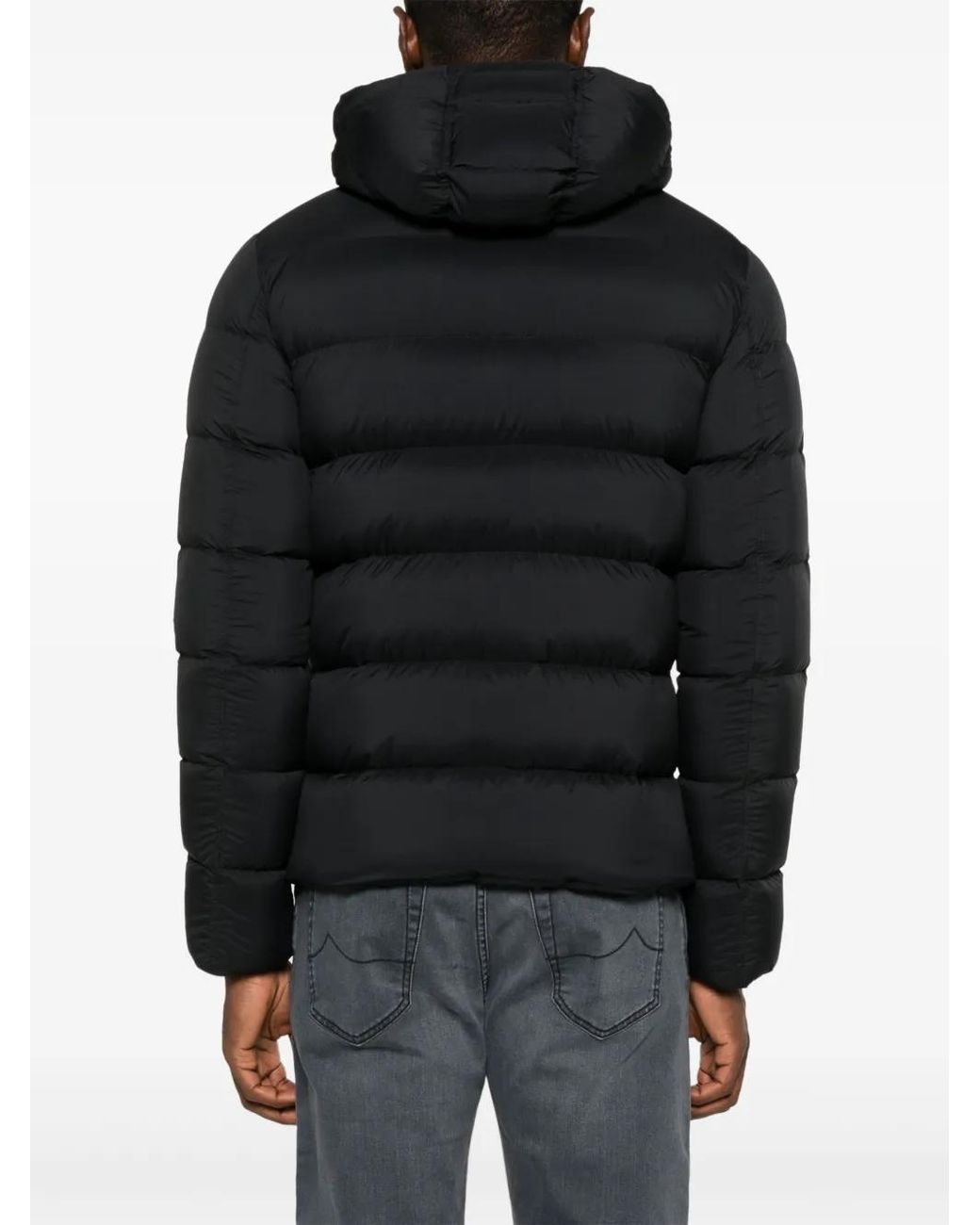 Herno Black Quilted Polyester Outerwear Jacket for men
