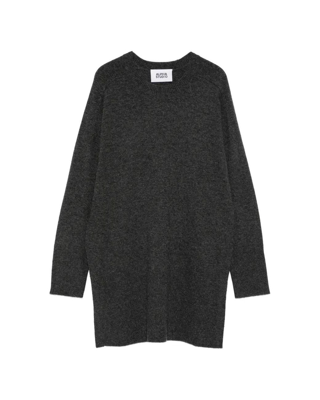 Alpha Studio Black Fein Gestrickter Pullover
