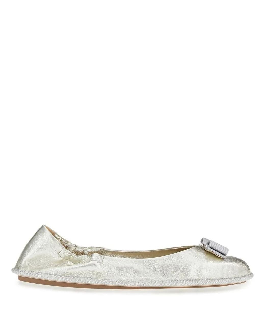 Ferragamo White Nomadic Stories Ballet Flats