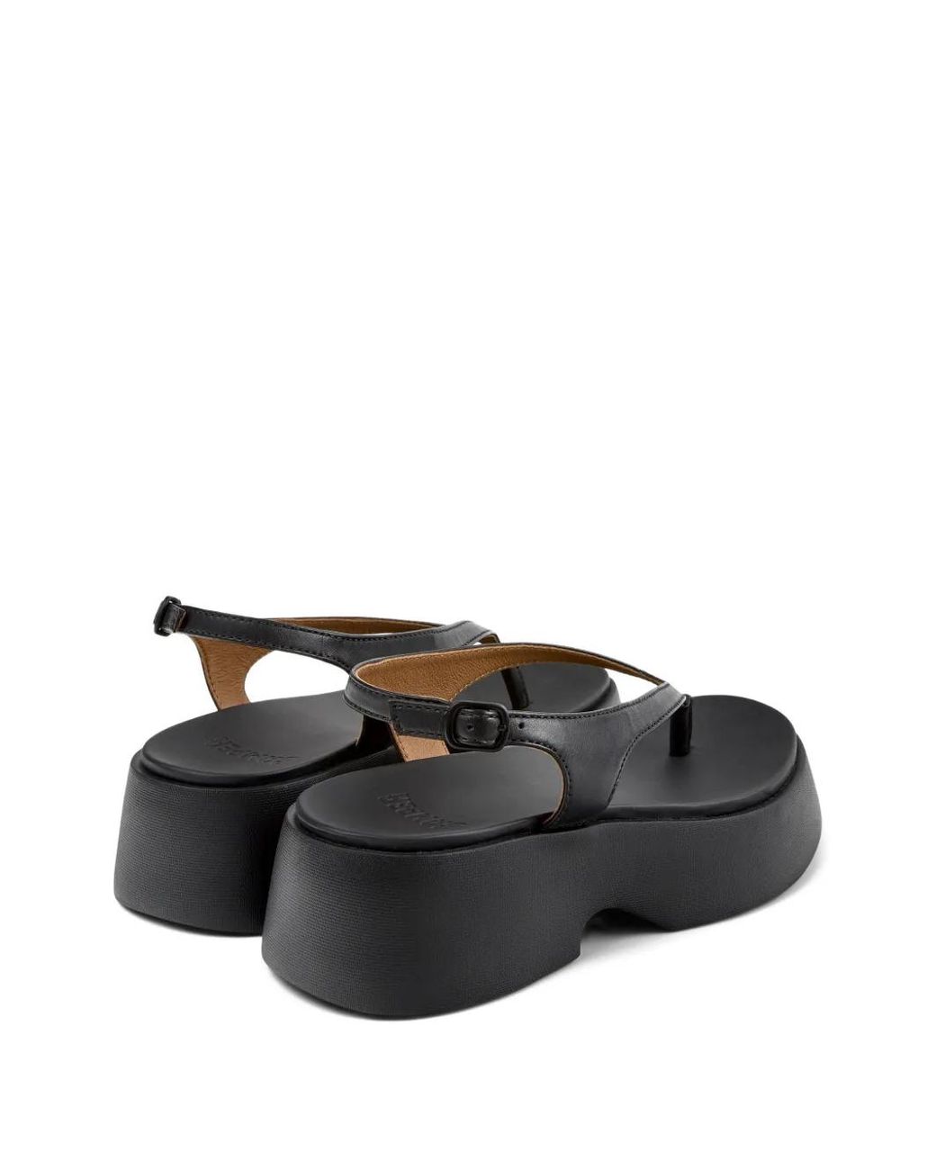Camper Black Tasha Buckle-Fastening Platform Sandals