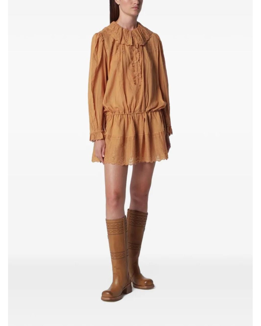 Isabel Marant Natural Lenora Broderie Anglaise Dress
